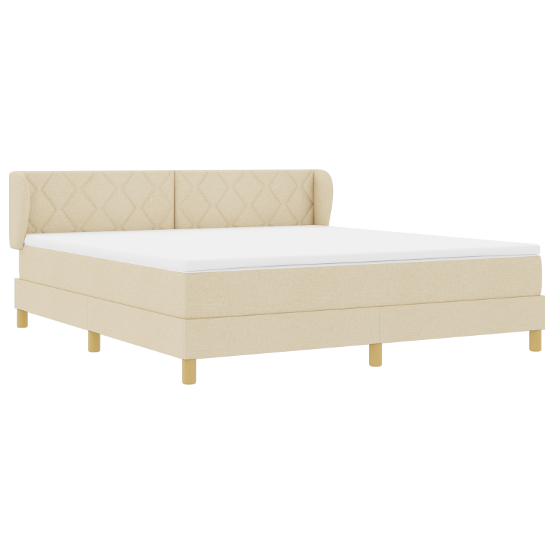 Boxspringbett mit Matratze - Creme - 180x200 cm - Stoff