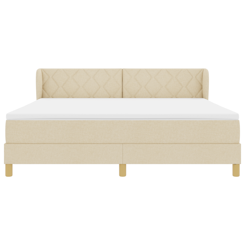 Boxspringbett mit Matratze - Creme - 180x200 cm - Stoff