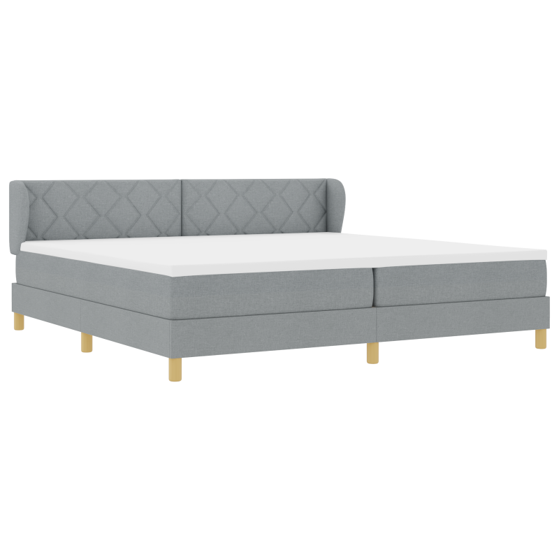 Boxspringbett mit Matratze - Hellgrau - 200x200 cm - Stoff