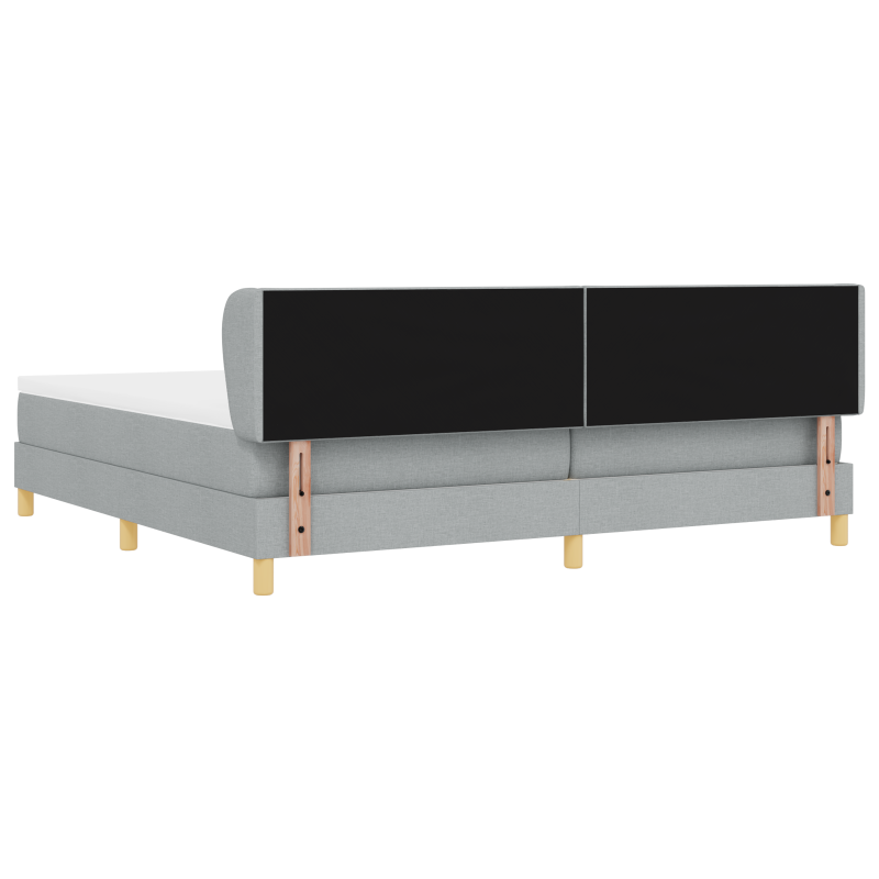 Boxspringbett mit Matratze - Hellgrau - 200x200 cm - Stoff
