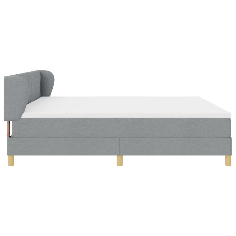 Boxspringbett mit Matratze - Hellgrau - 200x200 cm - Stoff