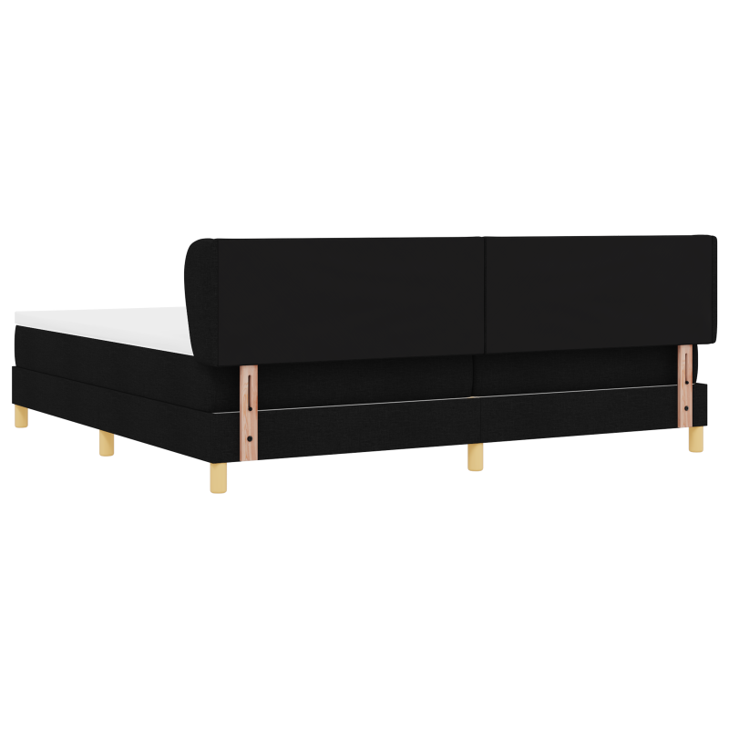 Boxspringbett mit Matratze - Schwarz, 200x200 cm, Stoff