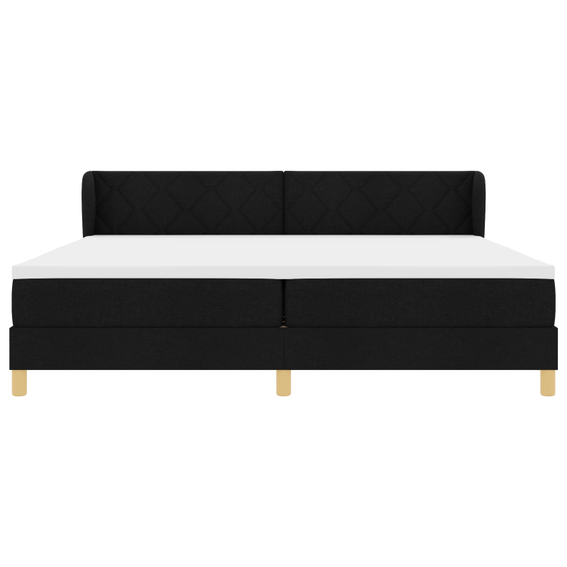 Boxspringbett mit Matratze - Schwarz, 200x200 cm, Stoff