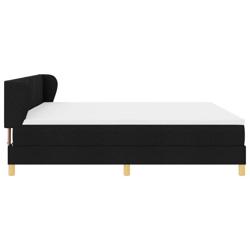 Boxspringbett mit Matratze - Schwarz, 200x200 cm, Stoff