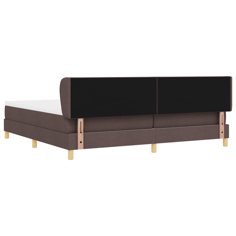 Boxspringbett mit Matratze in Dunkelbraun 200x200 cm aus Stoff