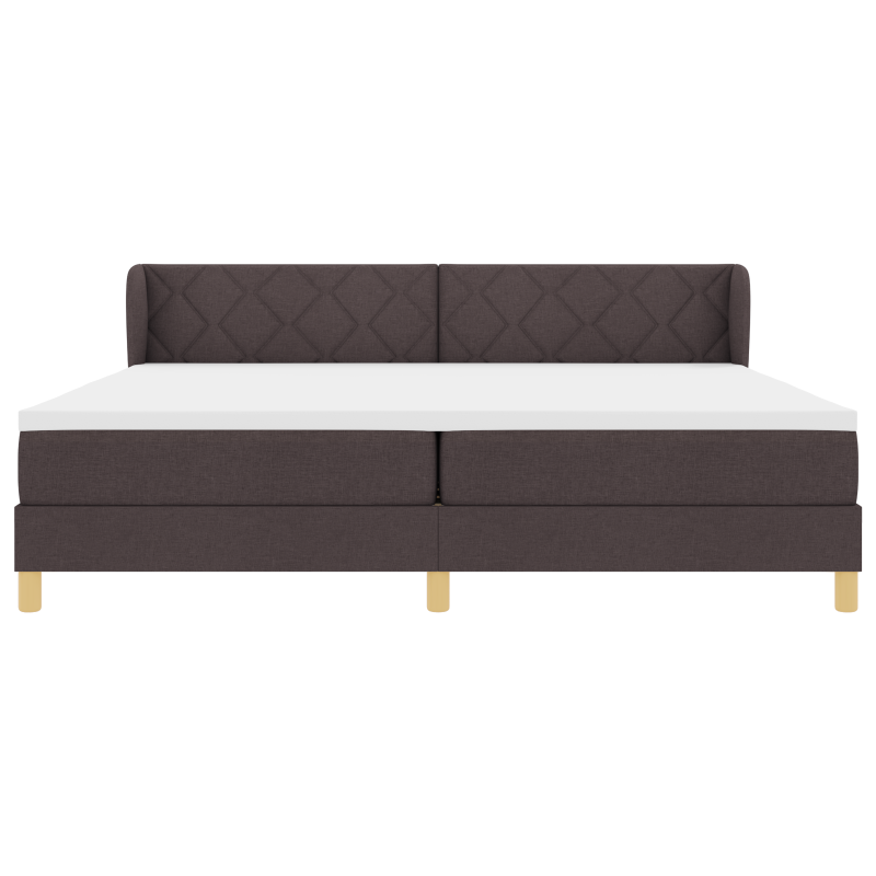 Boxspringbett mit Matratze in Dunkelbraun 200x200 cm aus Stoff