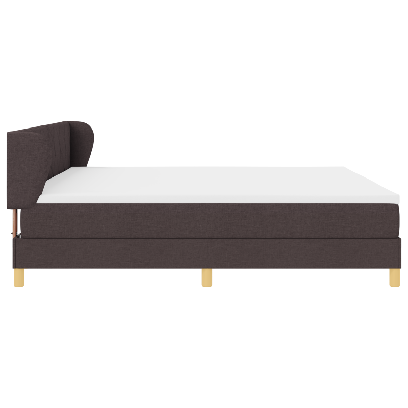 Boxspringbett mit Matratze in Dunkelbraun 200x200 cm aus Stoff