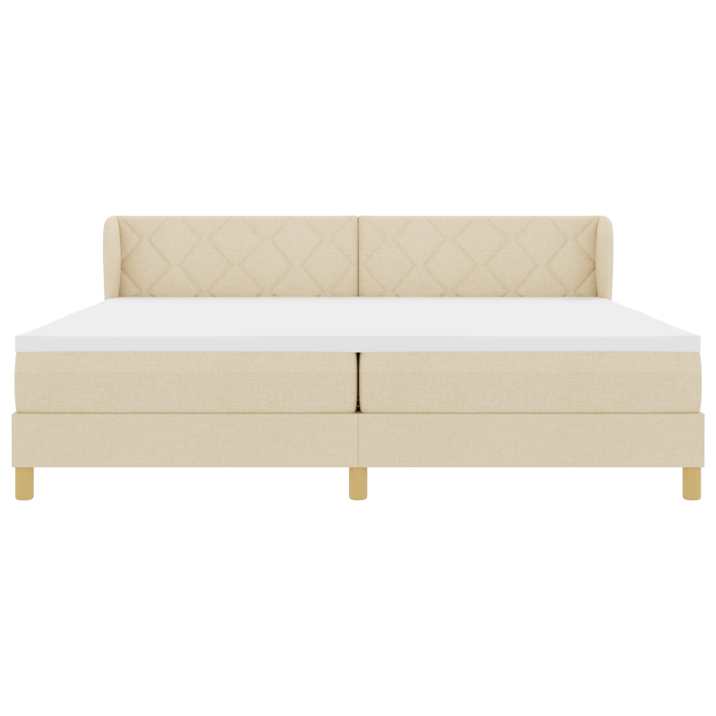 Boxspringbett mit Matratze - Creme - 200x200 cm - Stoff