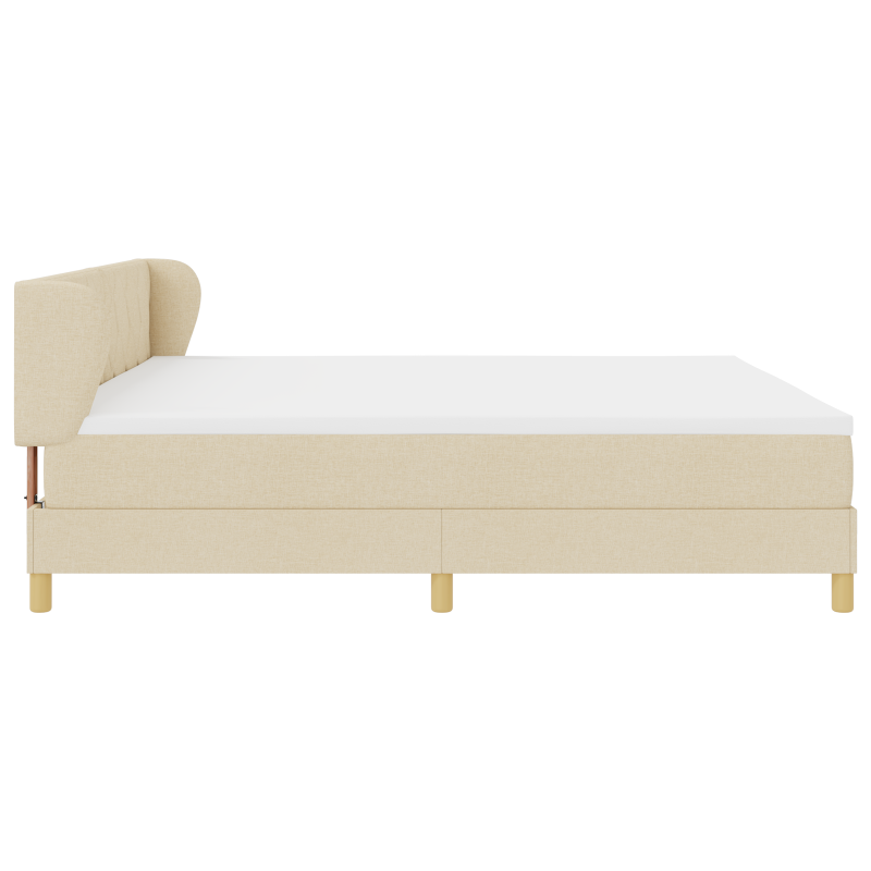 Boxspringbett mit Matratze - Creme - 200x200 cm - Stoff