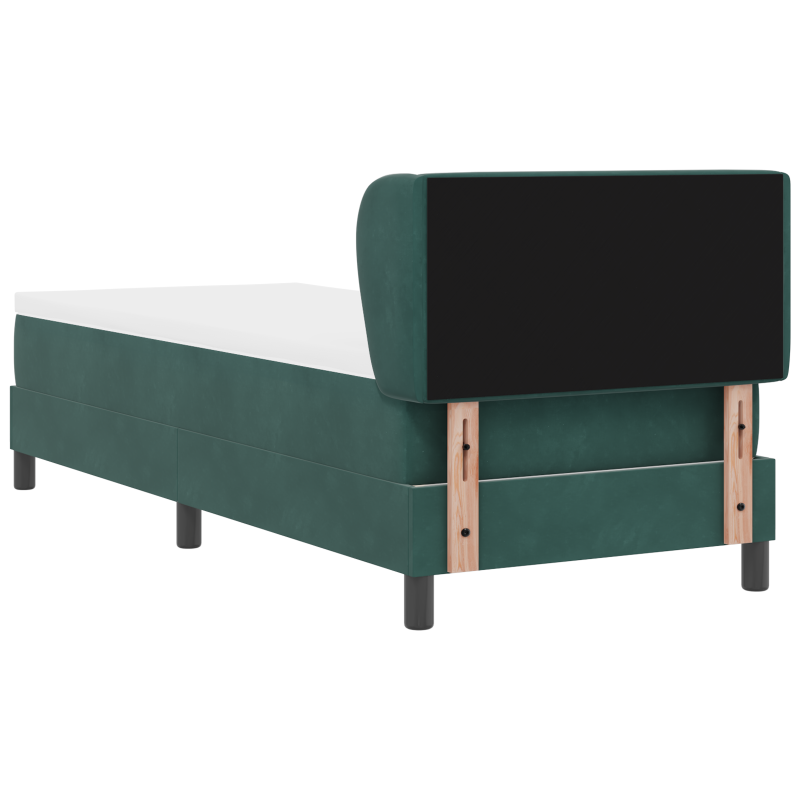 Boxspringbett mit Matratze in Dunkelgrün, 80x200 cm, Samt