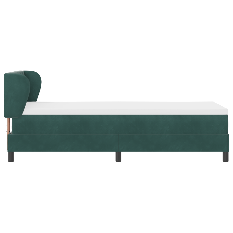 Boxspringbett mit Matratze in Dunkelgrün, 80x200 cm, Samt