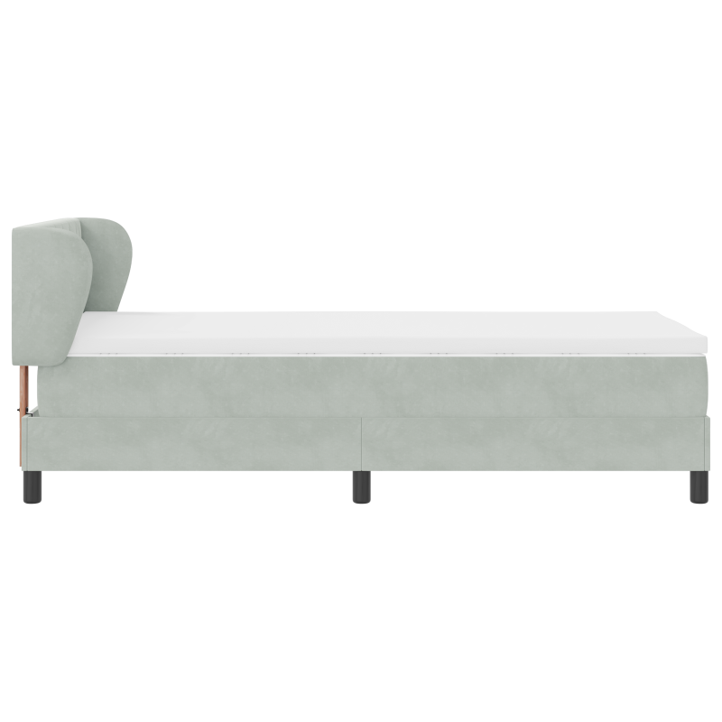 Boxspringbett mit Matratze Hellgrau 90x200 cm Samt