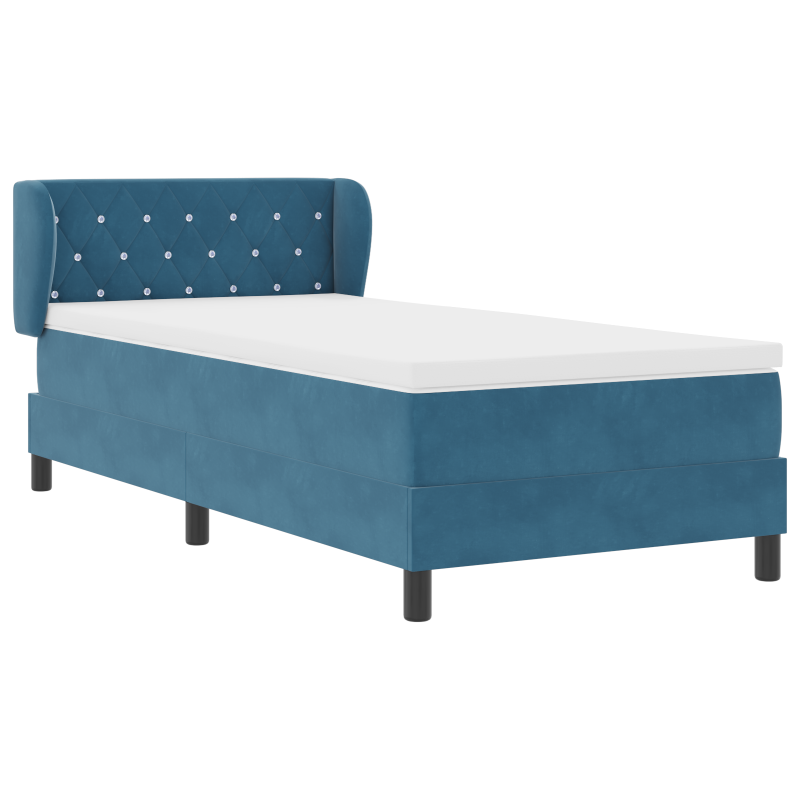 Boxspringbett mit Matratze Dunkelblau 90x200 cm Velvet