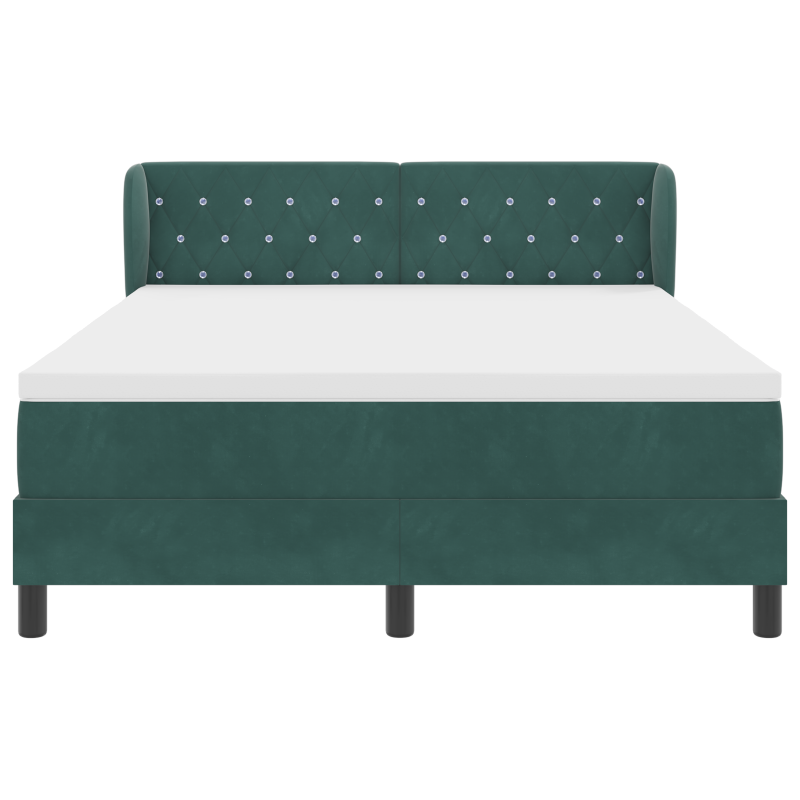 Boxspringbett mit Matratze Dunkelgrün 140x190 cm Samt