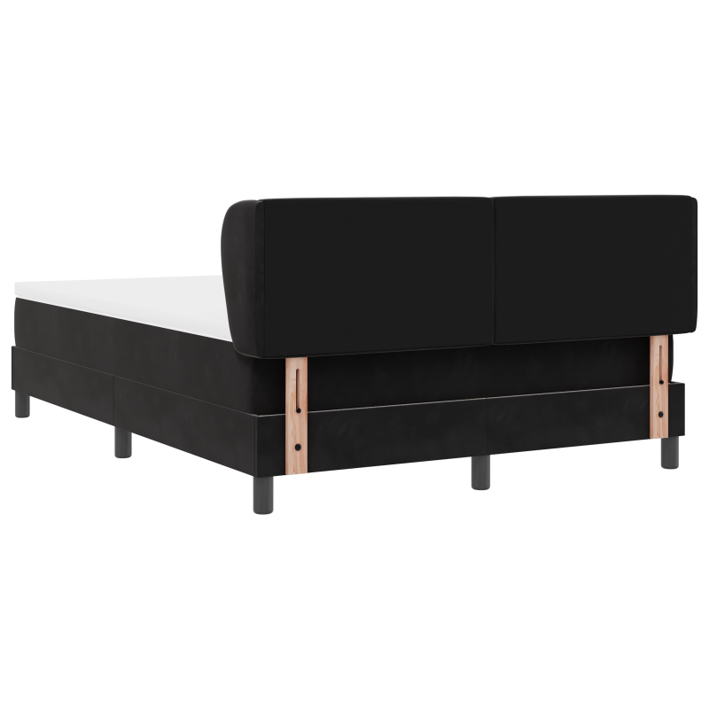 Boxspringbett mit Matratze Schwarz 140x200 cm Samt