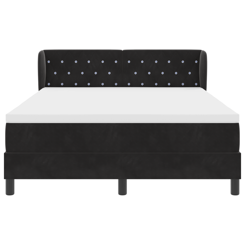 Boxspringbett mit Matratze Schwarz 140x200 cm Samt