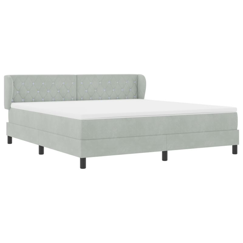 Boxspringbett mit Matratze Hellgrau 180x200 cm Samt