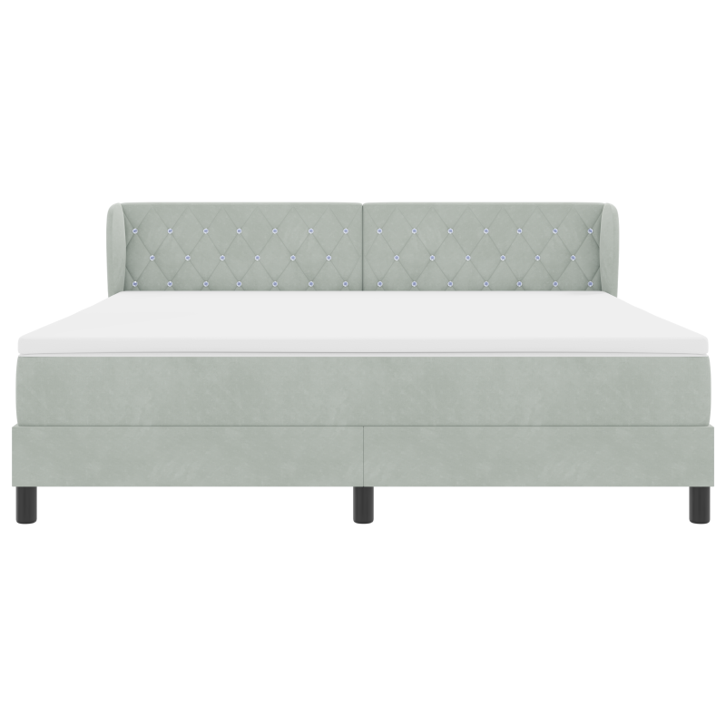 Boxspringbett mit Matratze Hellgrau 180x200 cm Samt