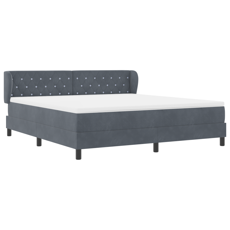 Boxspringbett mit Matratze Dunkelgrau 180x200 cm Samt