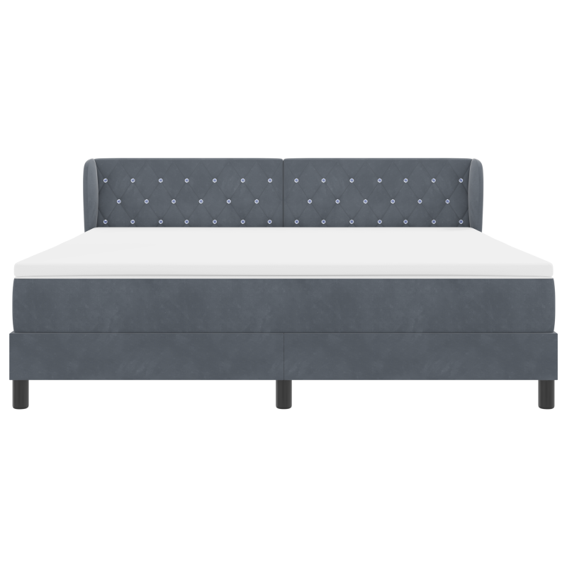 Boxspringbett mit Matratze Dunkelgrau 180x200 cm Samt