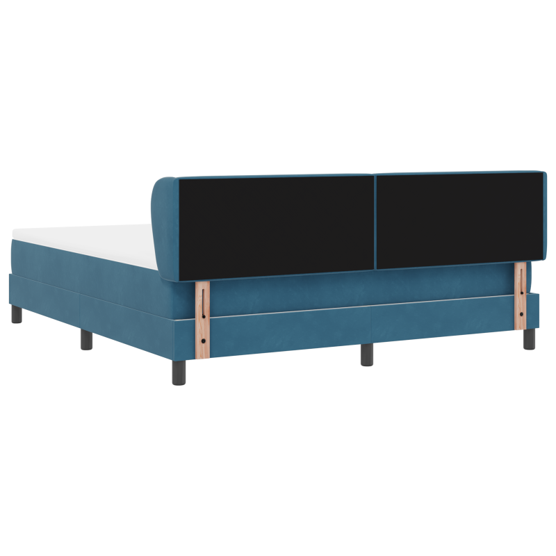 Boxspringbett mit Matratze Dunkelblau 180x200 cm Samt