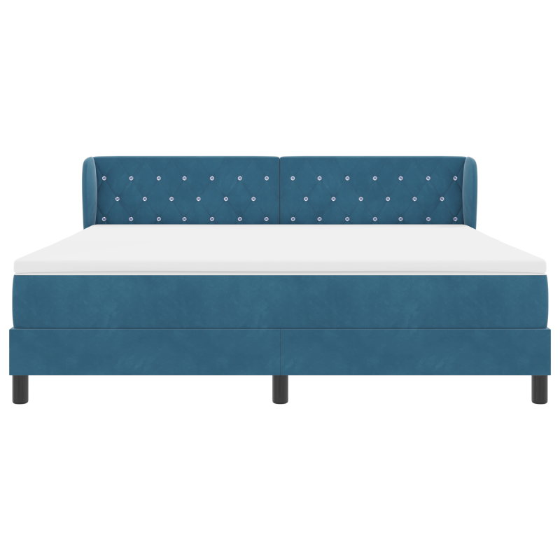 Boxspringbett mit Matratze Dunkelblau 180x200 cm Samt