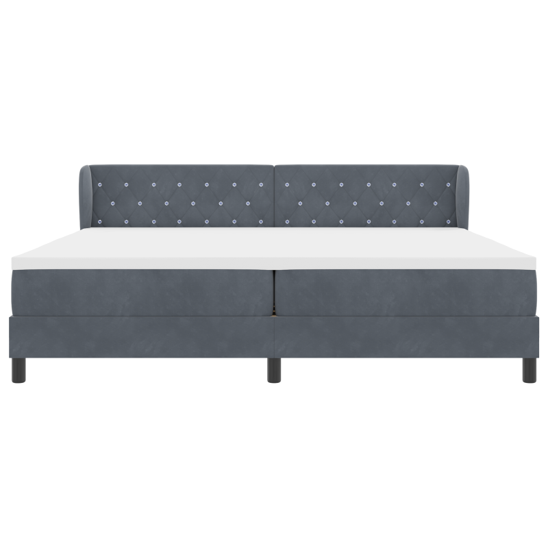 Boxspringbett mit Matratze in Dunkelgrau 200x200 cm aus Samt