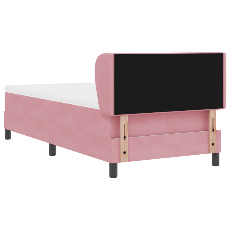 Boxspringbett mit Matratze in Rosa 80x200 cm aus Samt
