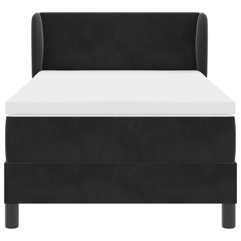 Boxspringbett mit Matratze Schwarz 90x190 cm aus Samt