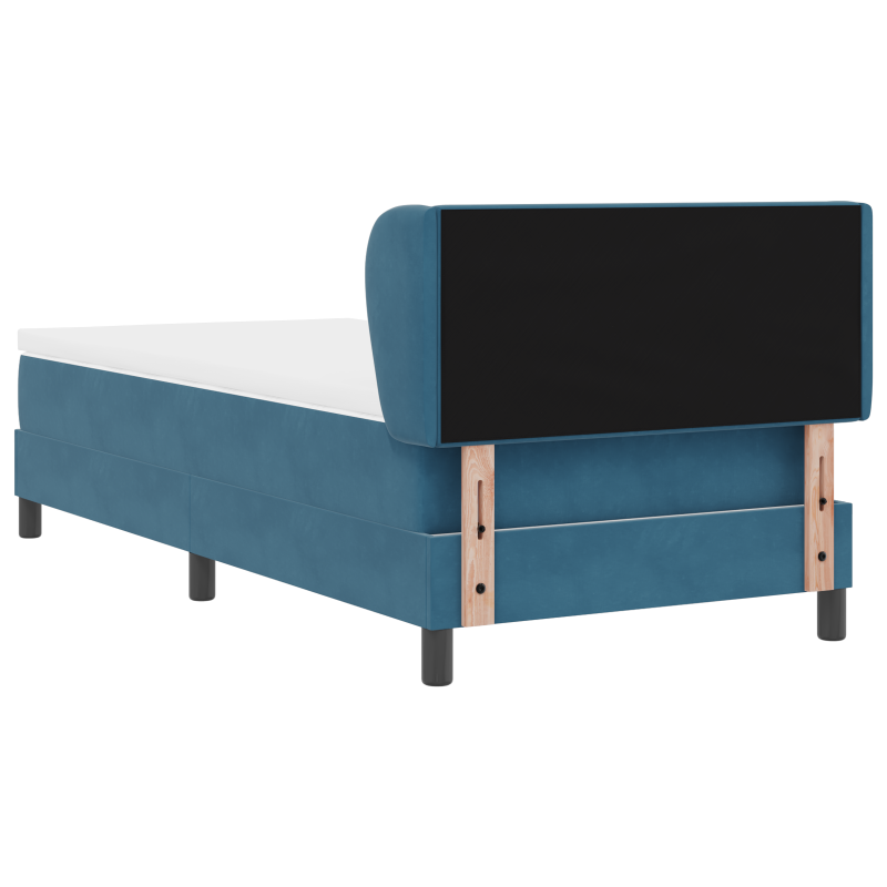 Boxspringbett mit Matratze Dunkelblau 90x190 cm aus Samt