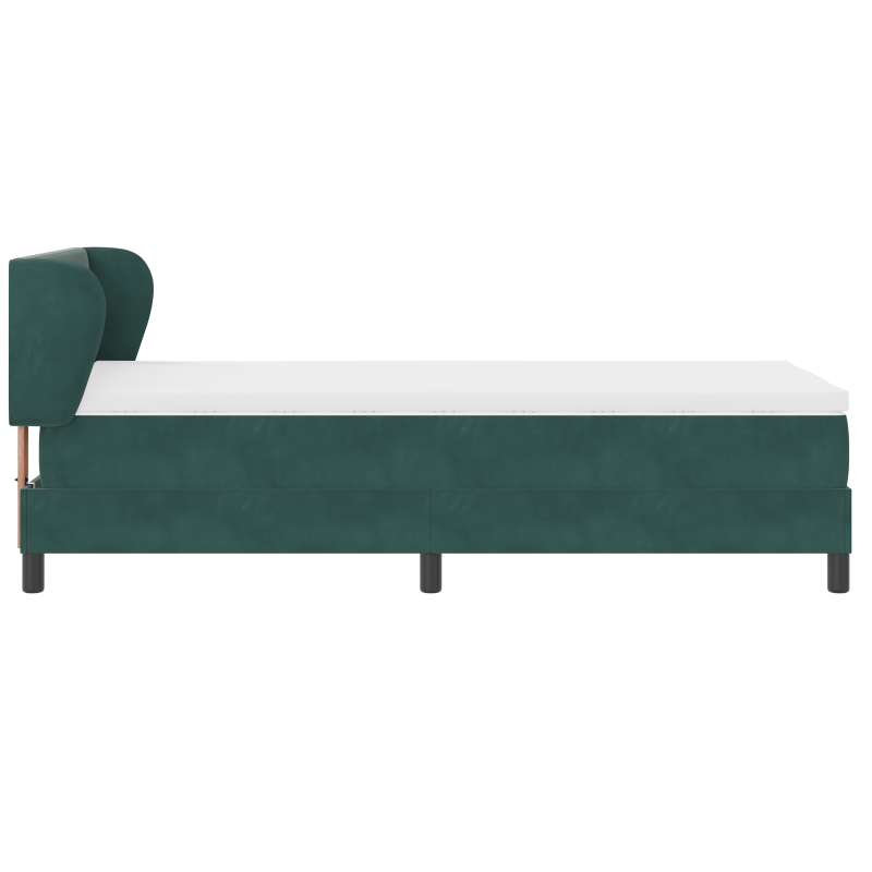 Boxspringbett mit Matratze dunkelgrün 90x200 cm Samt