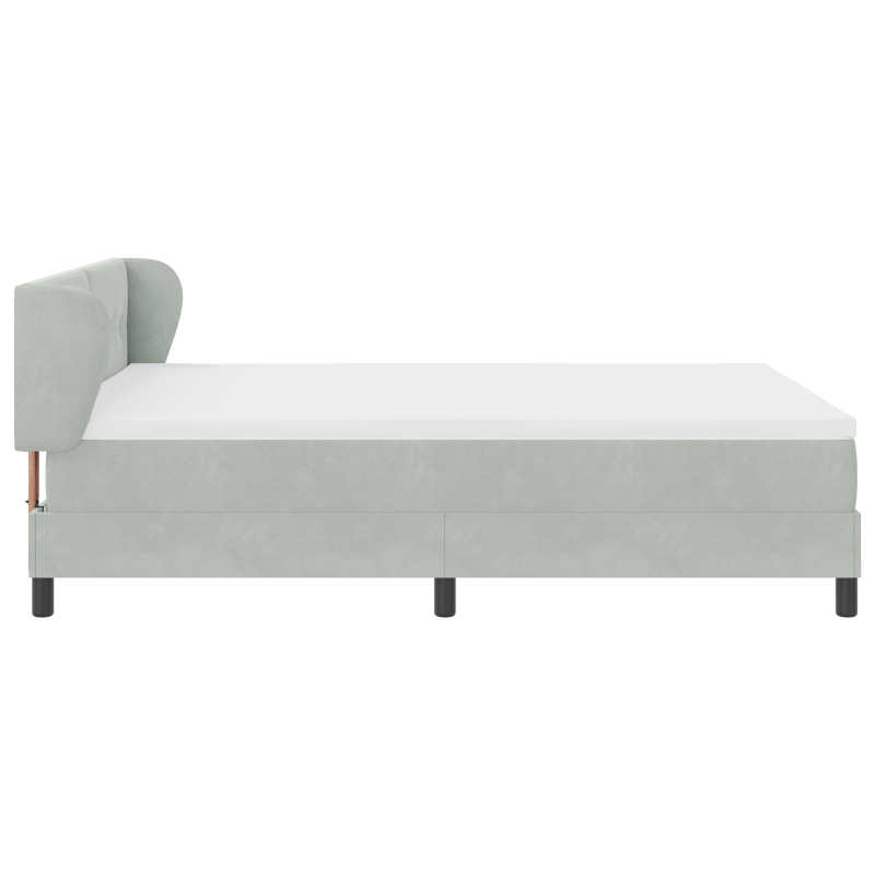 Boxspringbett mit Matratze Hellgrau 140x200 cm Samt