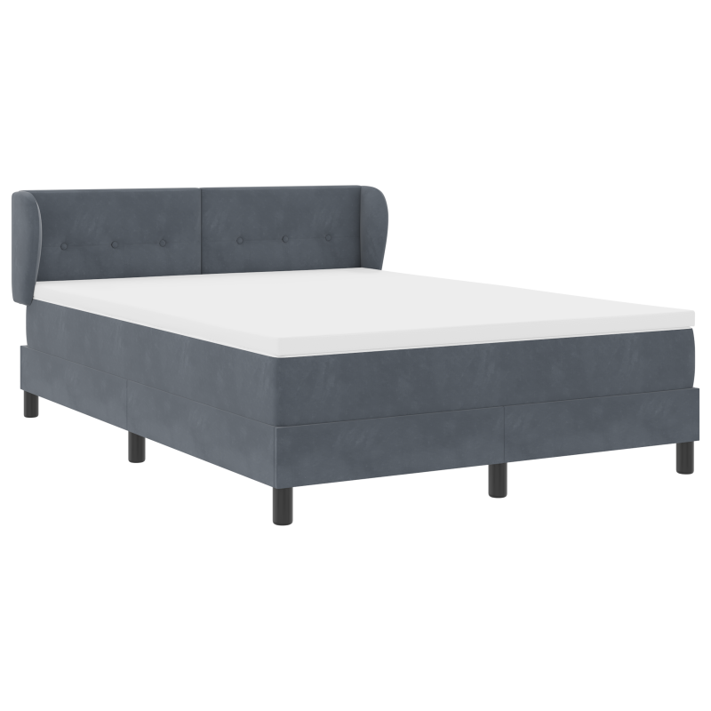 Boxspringbett mit Matratze Dunkelgrau 140x200 cm aus Samt