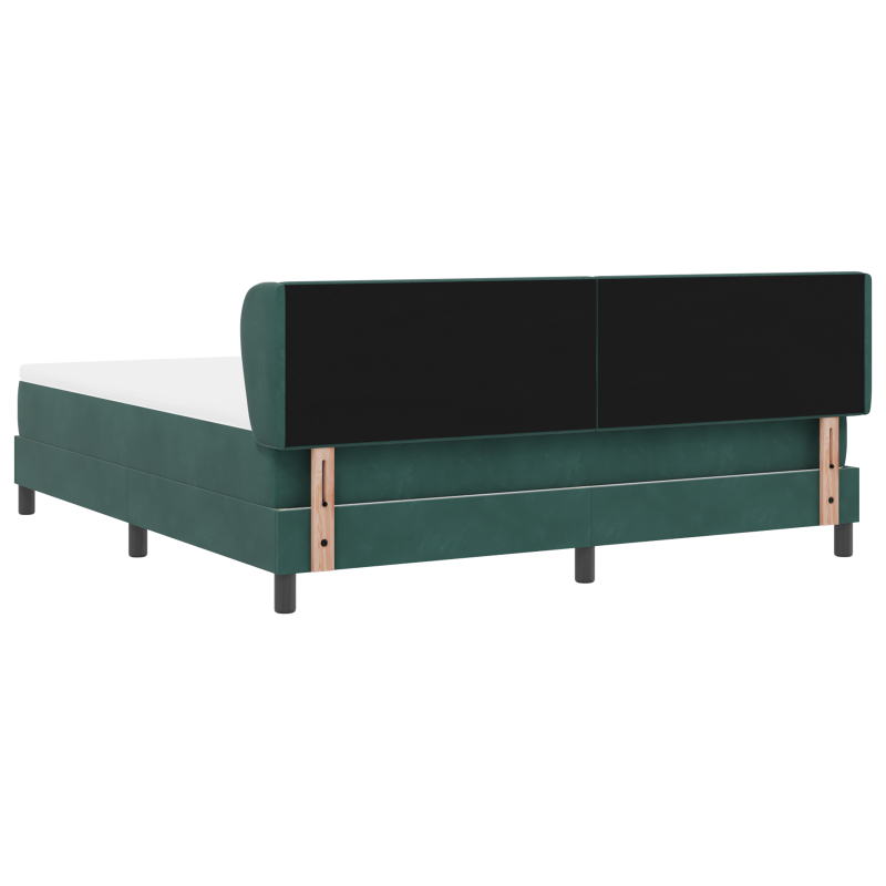 Boxspringbett mit Matratze in Dunkelgrün 180x200 cm aus Samt