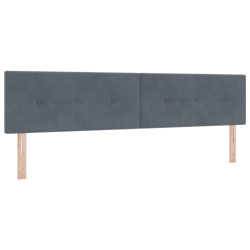 Boxspringbett mit Matratze in Dunkelgrau, 200x200 cm, aus Velvet