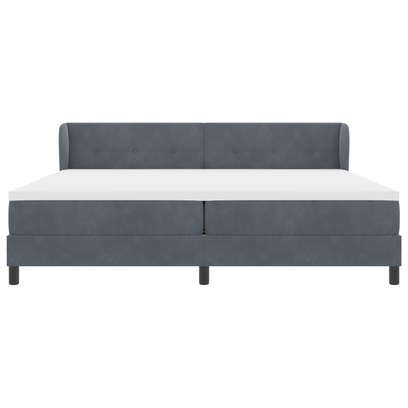Boxspringbett mit Matratze in Dunkelgrau, 200x200 cm, aus Velvet