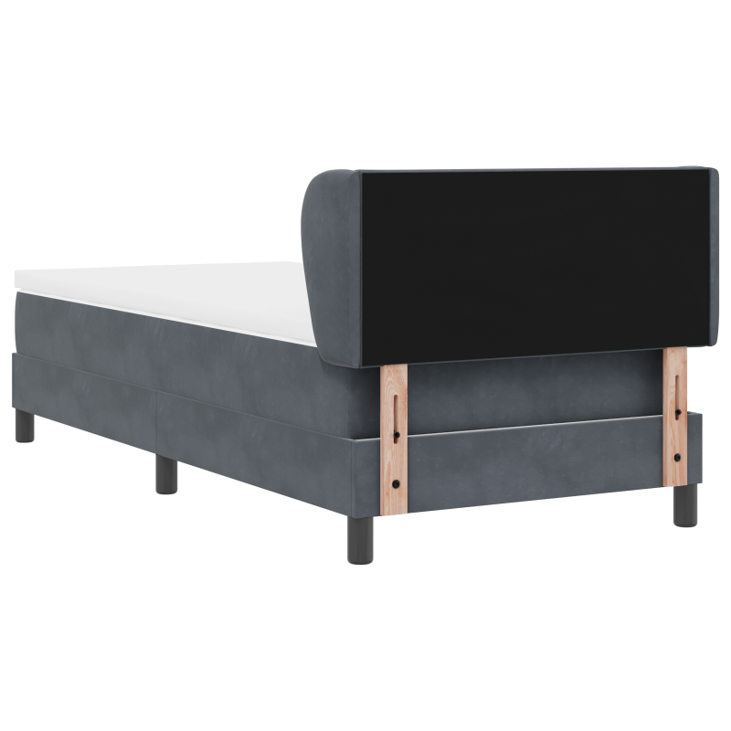 Boxspringbett mit Matratze Dunkelgrau 90x190 cm Samt