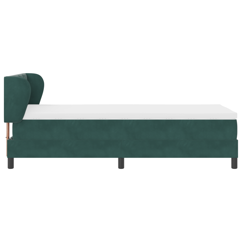 Boxspringbett mit Matratze Dunkelgrün 90x190 cm Samt