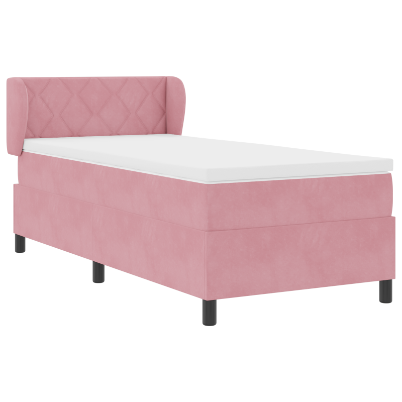 Boxspringbett mit Matratze Rosa 100x200 cm Samt