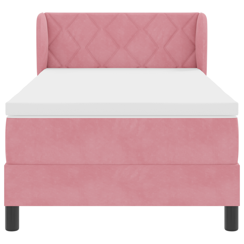 Boxspringbett mit Matratze Rosa 100x200 cm Samt