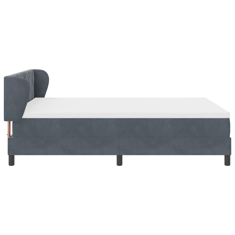Boxspringbett mit Matratze Dunkelgrau 140x190 cm Samt