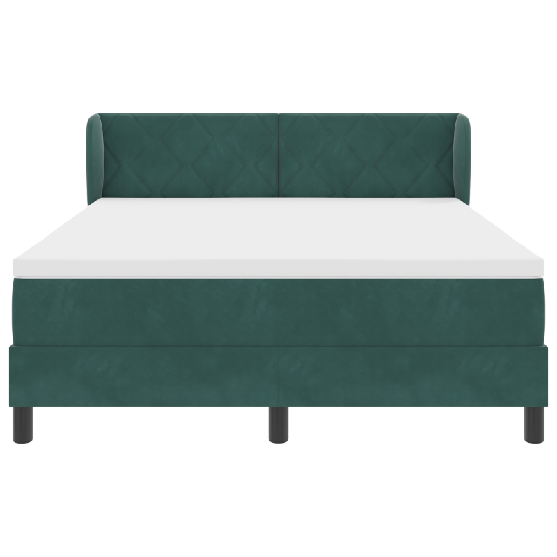 Boxspringbett mit Matratze Dunkelgrün 140x190 cm Samt