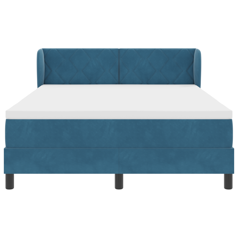 Boxspringbett mit Matratze Dunkelblau 140x190 cm Samt