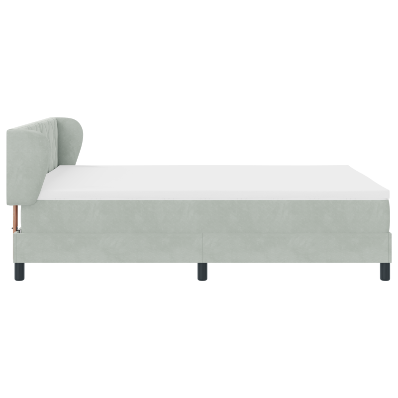 Boxspringbett mit Matratze Hellgrau 140x200 cm Samt