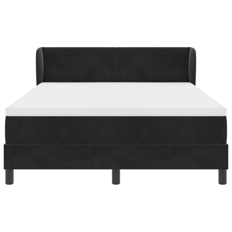Boxspringbett mit Matratze Schwarz 140x200 cm Samt