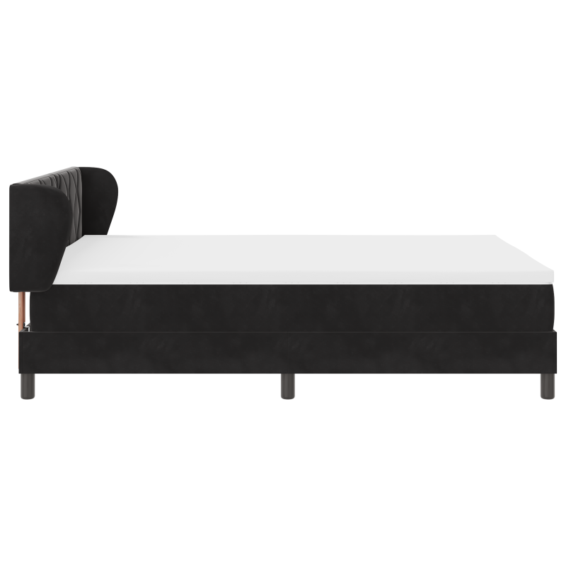 Boxspringbett mit Matratze Schwarz 140x200 cm Samt