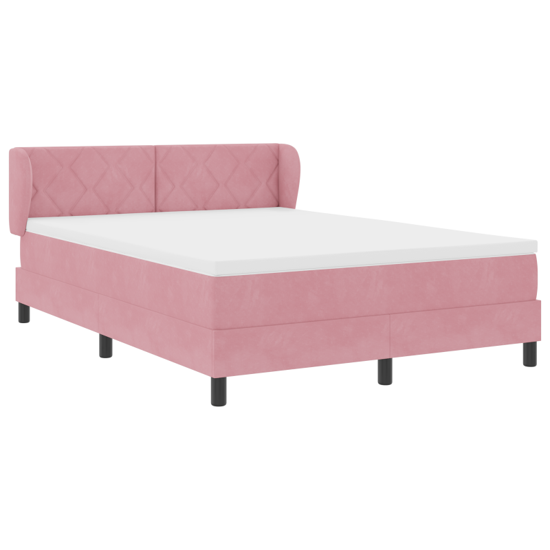 Boxspringbett mit Matratze Rosa 160x200 cm Samt