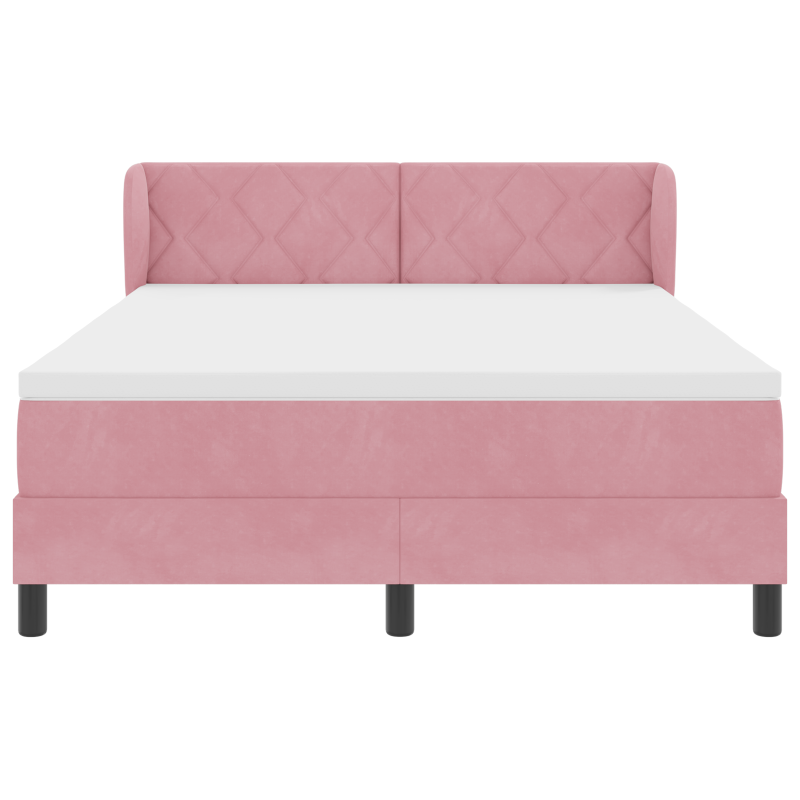 Boxspringbett mit Matratze Rosa 160x200 cm Samt