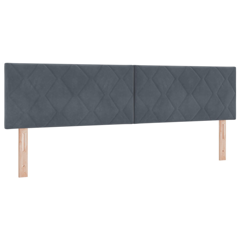 Boxspringbett mit Matratze in Dunkelgrau, 180x200 cm, aus Samt