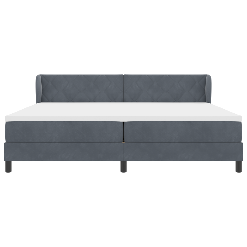 Boxspringbett mit Matratze Dunkelgrau 200x200 cm Velours